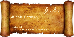 Jurek Aranka névjegykártya
